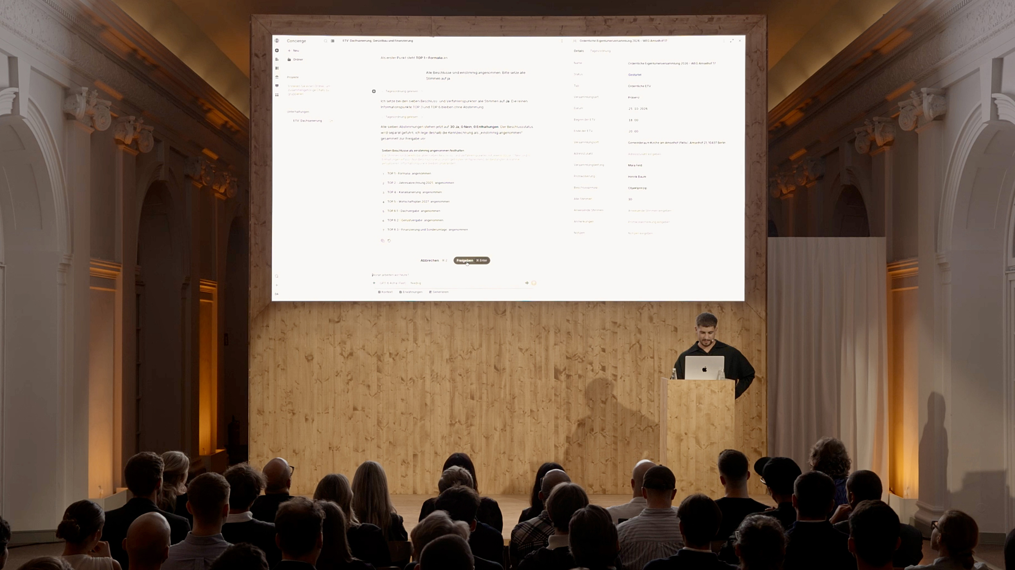 Live-Demo der Buena Software auf der Bühne bei Keystone 2026